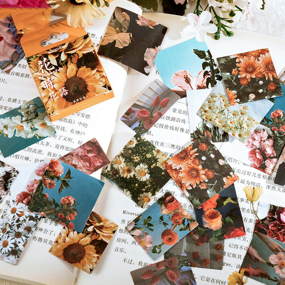 46Pcs Flowers Series Scrapbooking Photo Album Stickers Craft DIY Sealing Tags