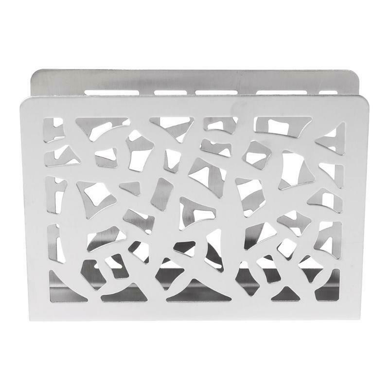 Stainless Steel Napkin Rack Box Tissue Holder Cutlery Hollow Design Table Decor