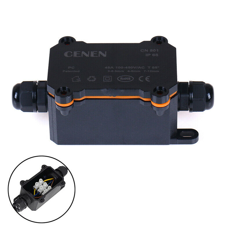 2 Way Waterproof IP68 Electrical Cable Wire Connector Junction Box for outdoY1