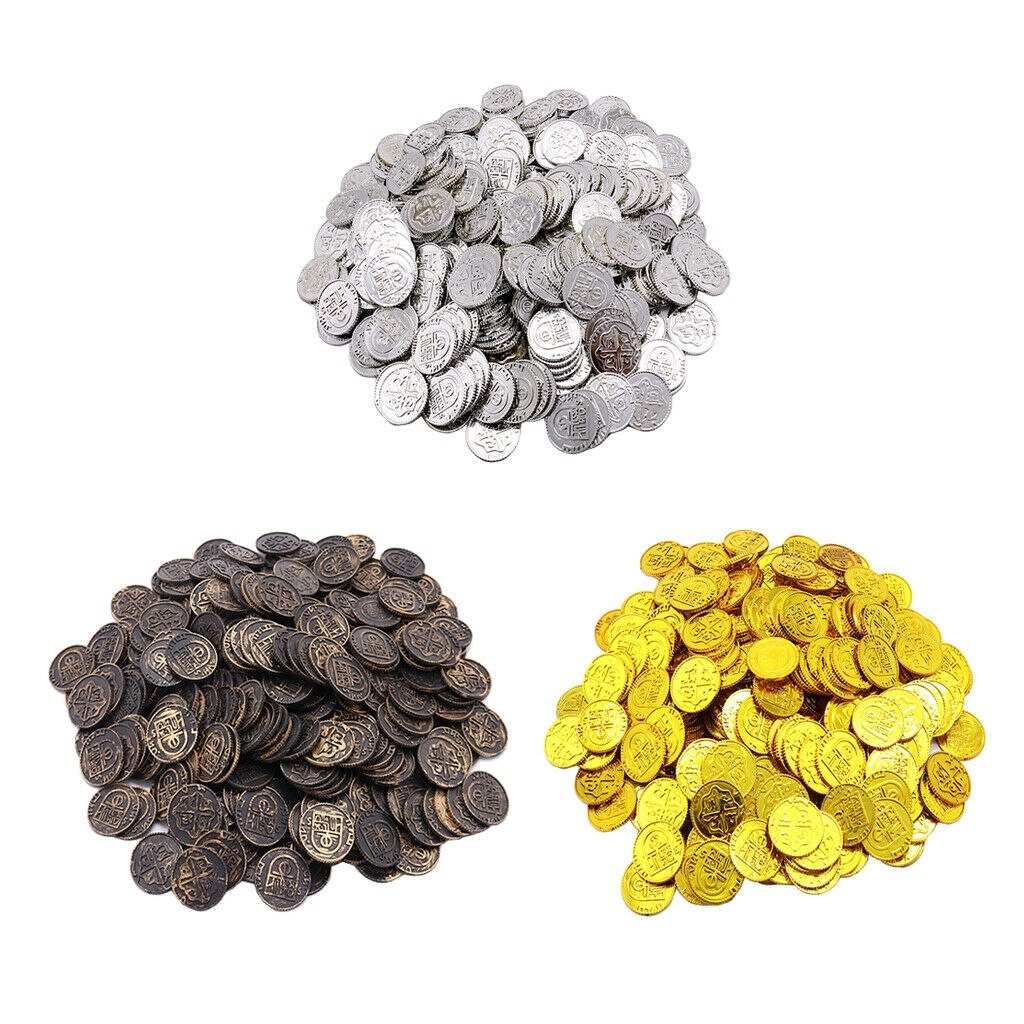 300 Pack Colorful Pirate Treasure Coins Loot Party Fillers Props Teaching