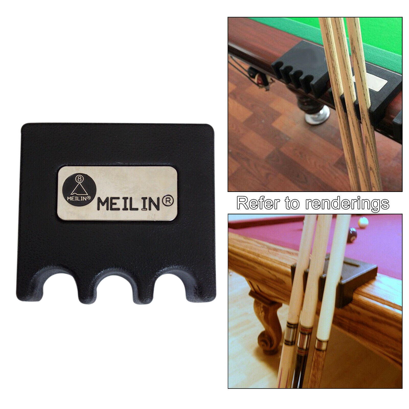 2X Portable Billiard Snooker Stick Rack Pool Cue Holder Stand for 3-Cues Rest