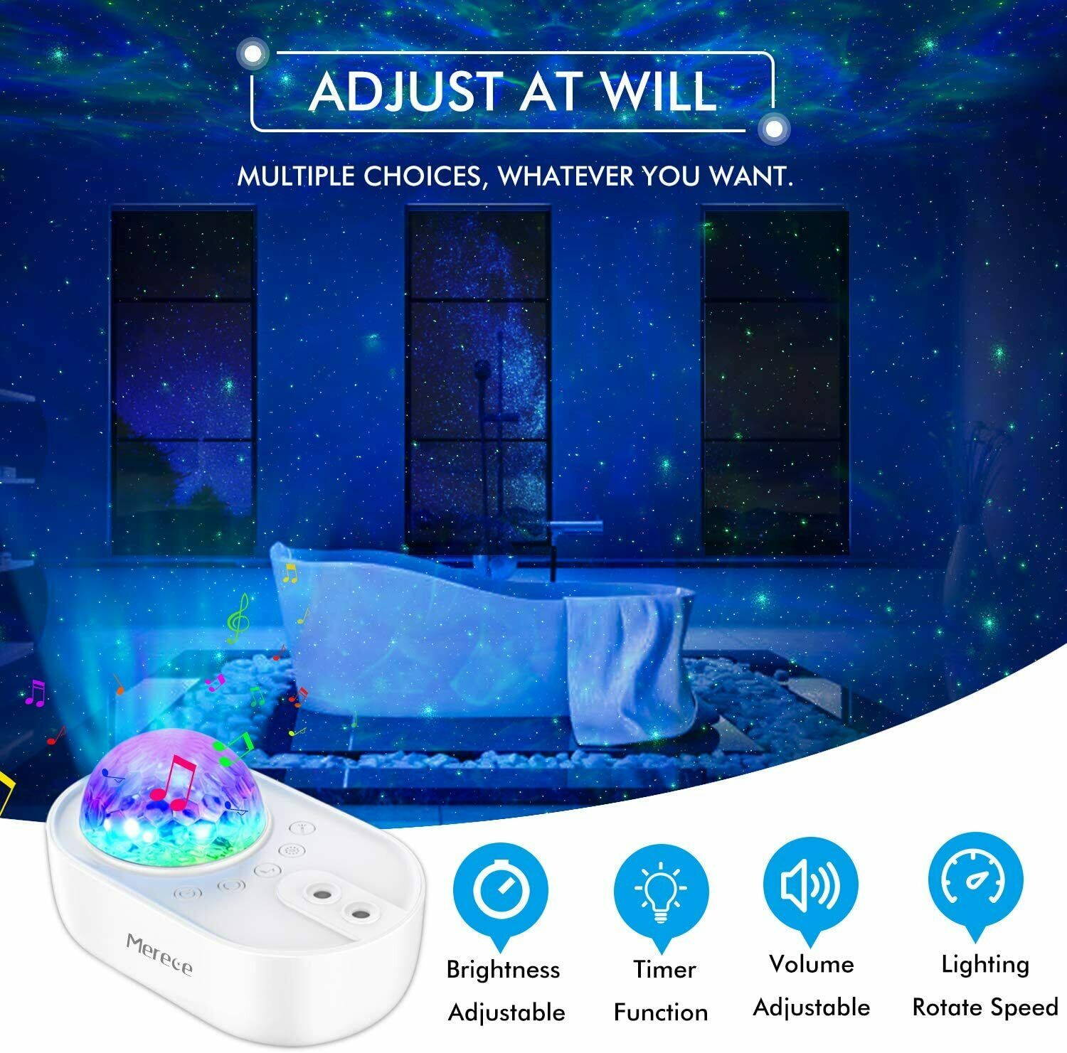 Spaceship Galaxy Night Light Starry Sky Projector USB Bluetooth Lamp for Bedroom