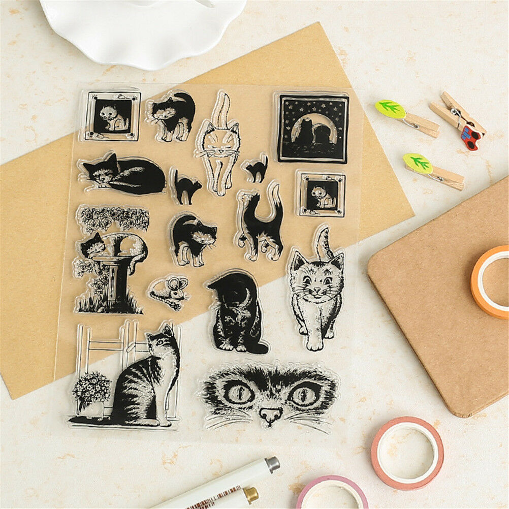 diy cat paradise transparent clear stamp for diy scrapbooking card decora.l8