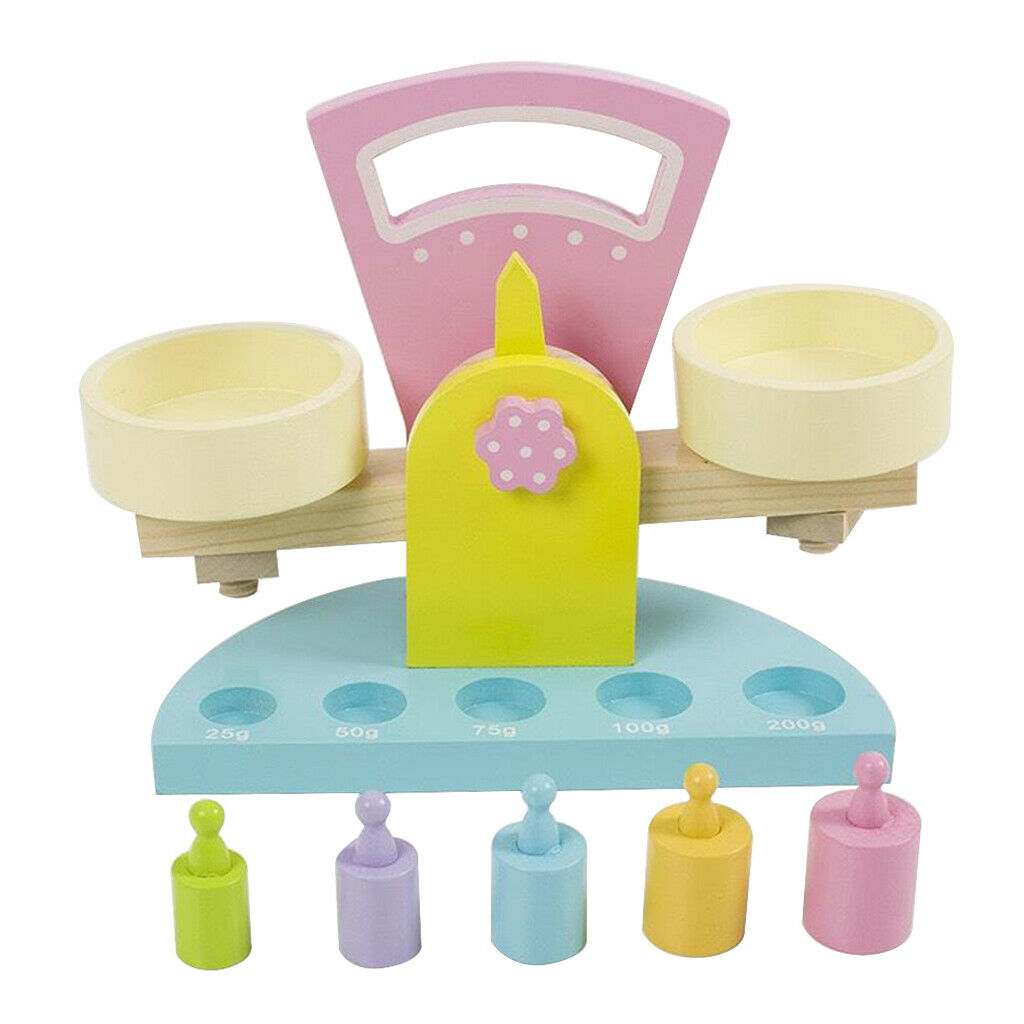 Wooden Balance Scale Kids Toddler Educational Toys Early Learning Toys