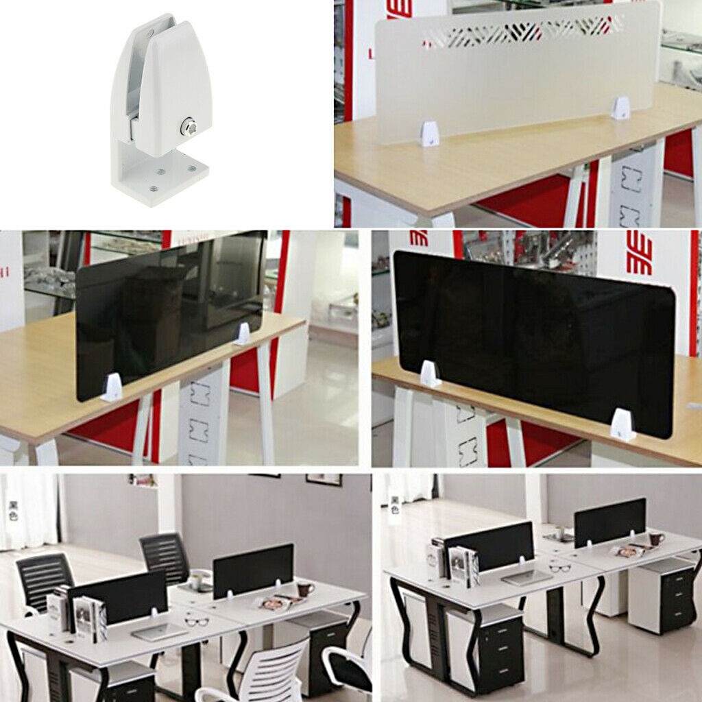 6x Aluminum Alloy Office Desktop Screen Baffle Partition Shelf Clamp Holders