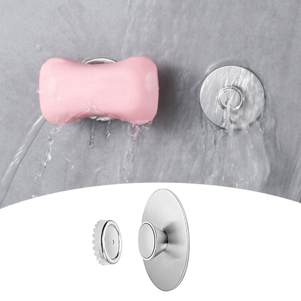 Rustproof Shower Magnetic Suction Soap Holder Hook Hanging Self-Adhesive New