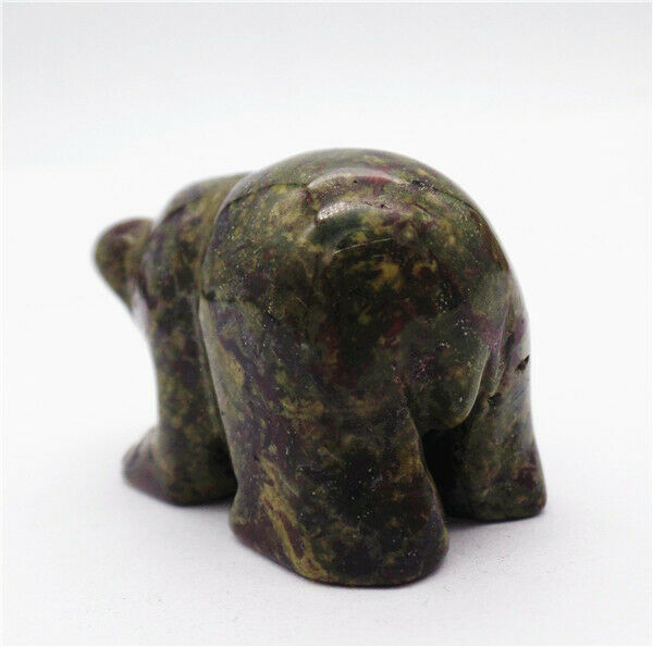 47x28x23mm Natural Dragon Blood Stone Carved Bear Decoration Statue Decor HH7738