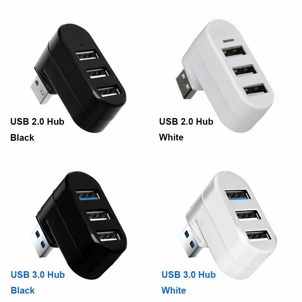 Mini Data Transfer 3 Ports USB 3.0 Hub Adapter Splitter Box For PC Laptop