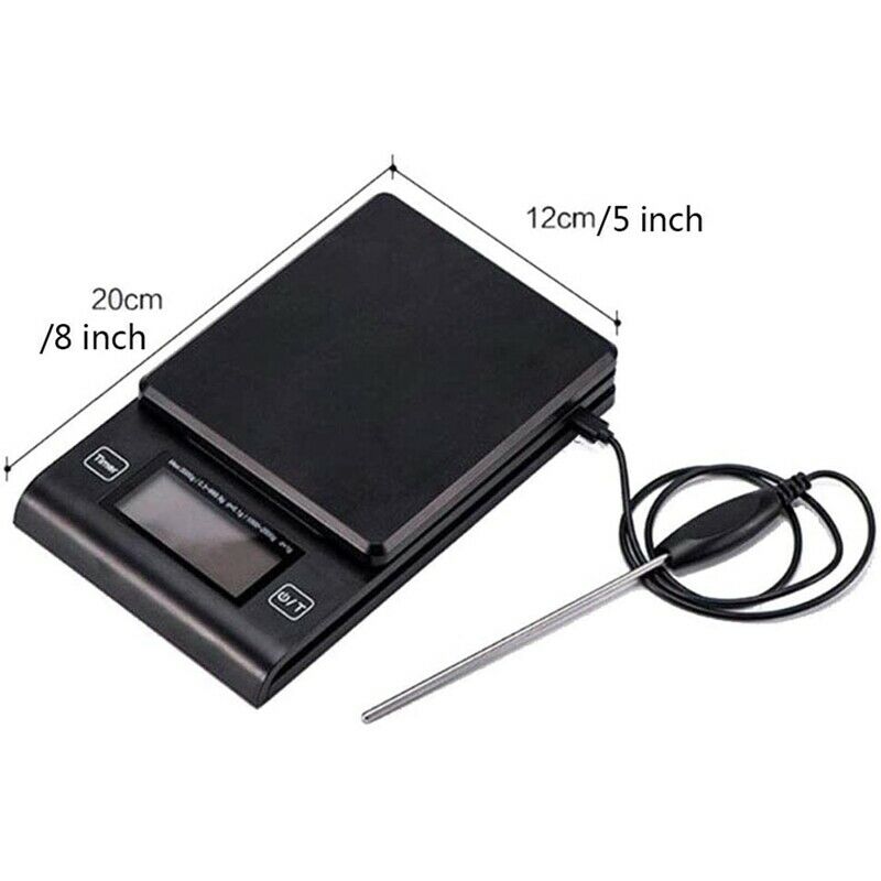 Coffee Scale,Food Scales Timer Temperature Probe Tare High Precision LCD DisplA5