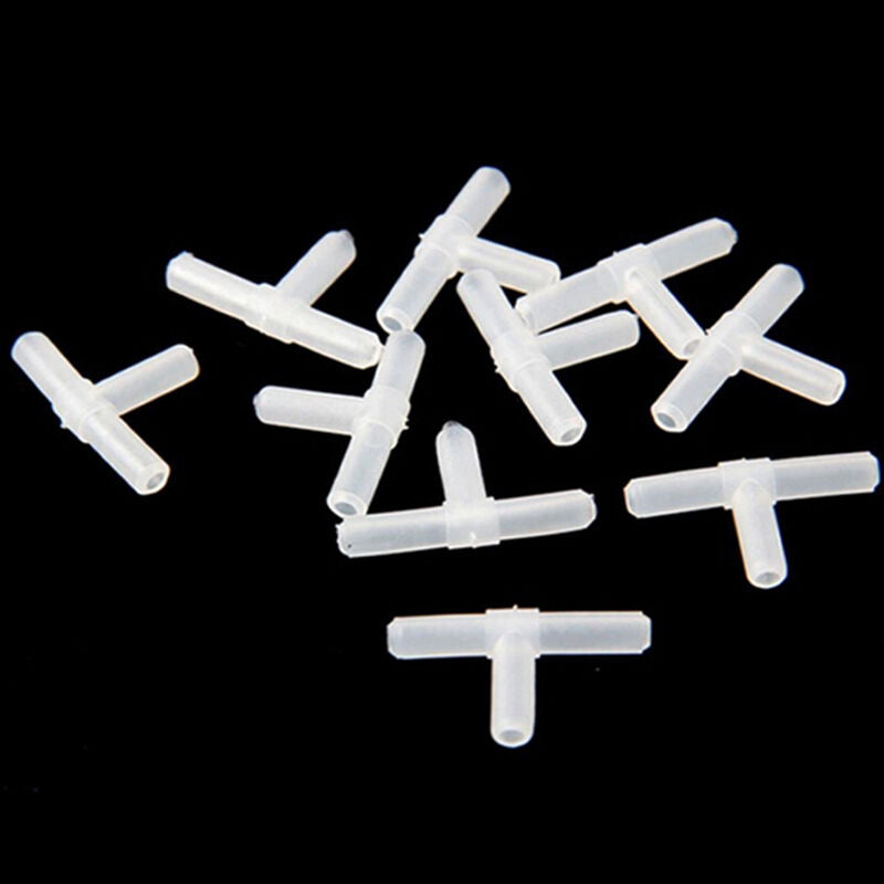 10x Plastic Tee's/"T"3-Way Aquariums Air Pumps Line Tubing Joints Connect.l8