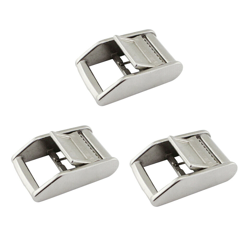 3PCS  Stainless Steel Tie Downs Cam Buckle 1" Belt Cambuckle Tie-Down Straps