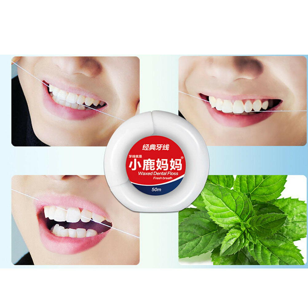 50m Peppermint Micro wax Dental Floss Care Picks Tooth Cleaner Health Supp.l8