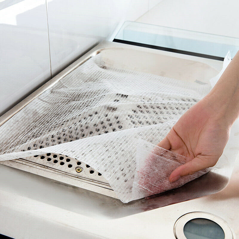 12pcs/set Kitchen Absorbing Paper Non-woven Anti Oil Cotton Filters Cooke.l8