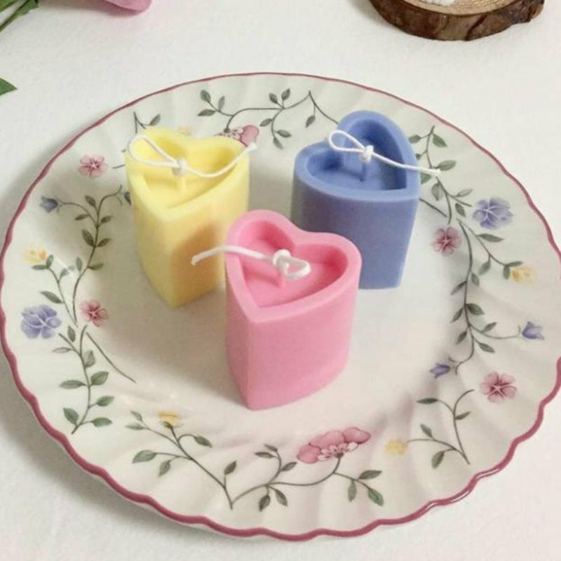 Heart Shaped Candle Mold Plastic Scented Aromatherapy Soap Epoxy Handmade.l8