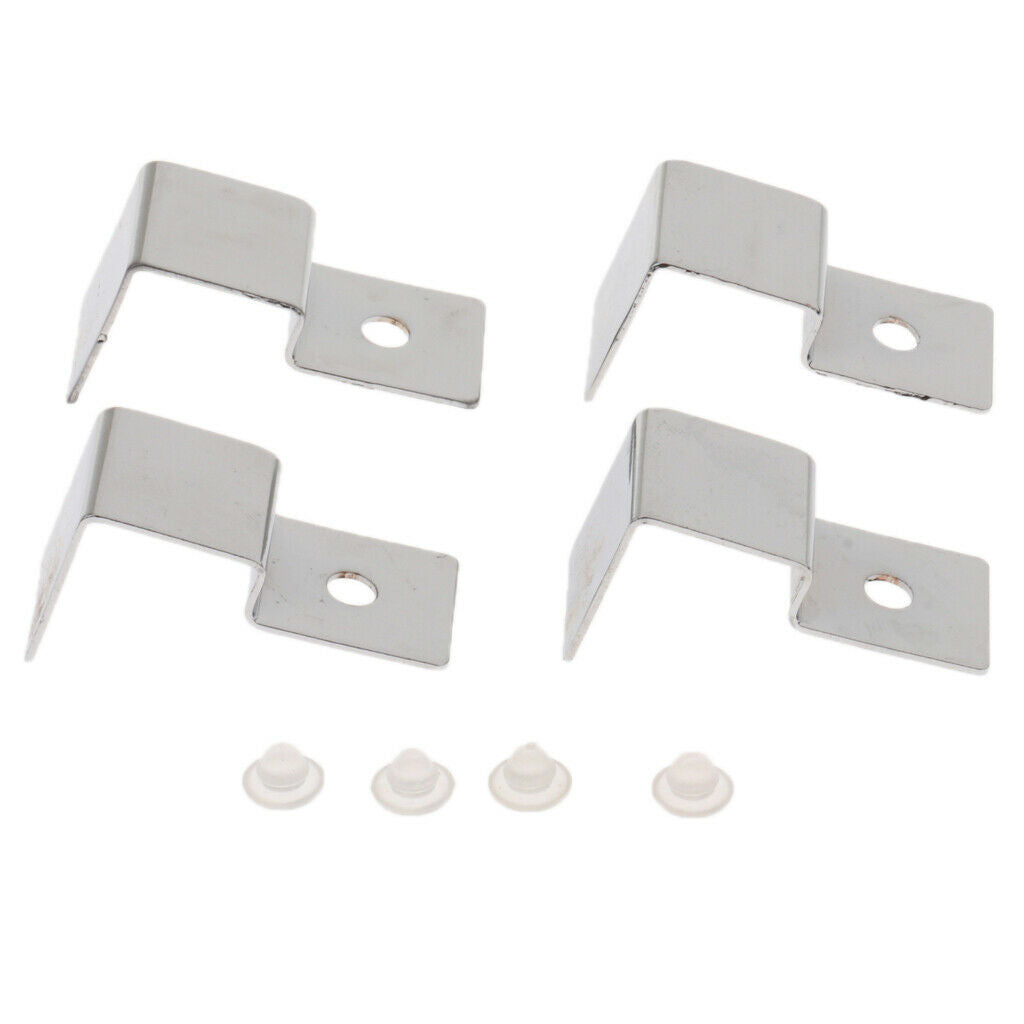 4pcs Stainless Steel Aquarium Fish Tank Glass Cover Clip Support Holder 19MM