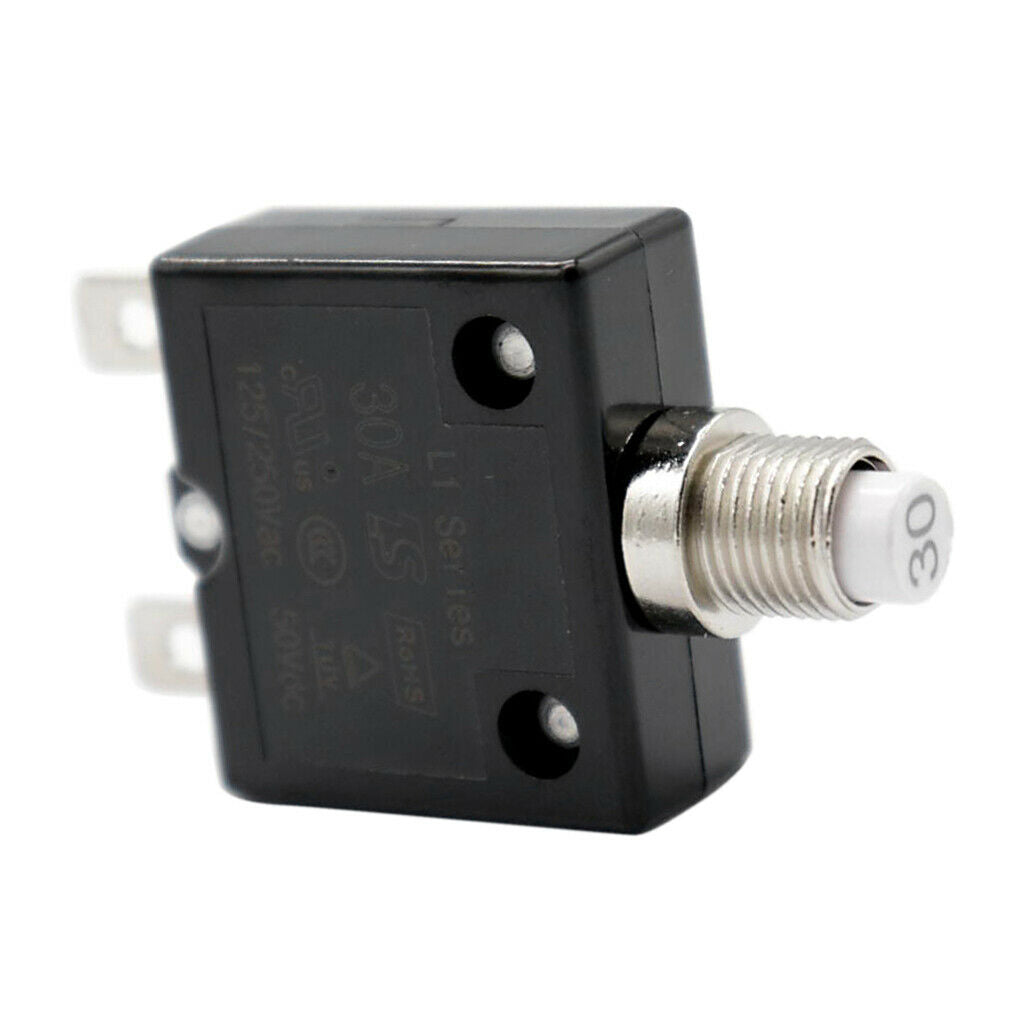 Push Button Resettable Circuit Breaker with 2 Quick Terminals