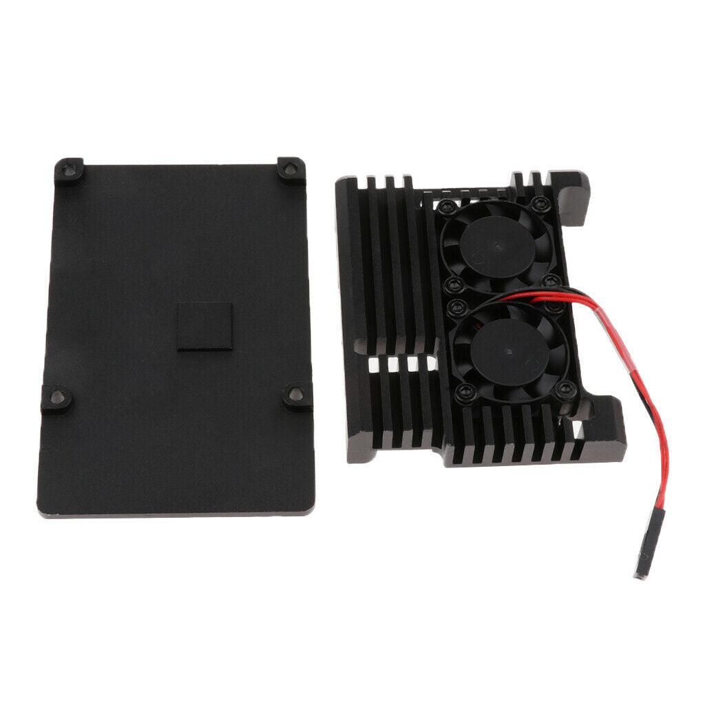 Raspberry Pi Case, Raspberry Pi Metal Case with Dual Fan Aluminium Alloy,