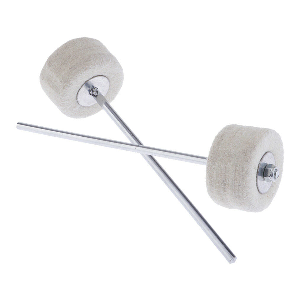 Set of 2 Jazz Drum Pedal Hammer Mallet Stick for Drummer Accessories Parts