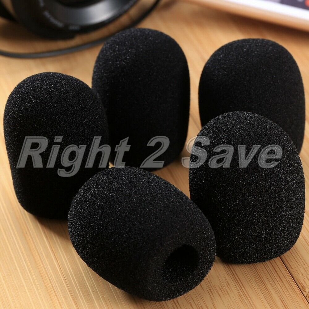 5PCS Black 15mm Dia Stage Mic Microphone Soft Foam Mic Cover 45mm Long
