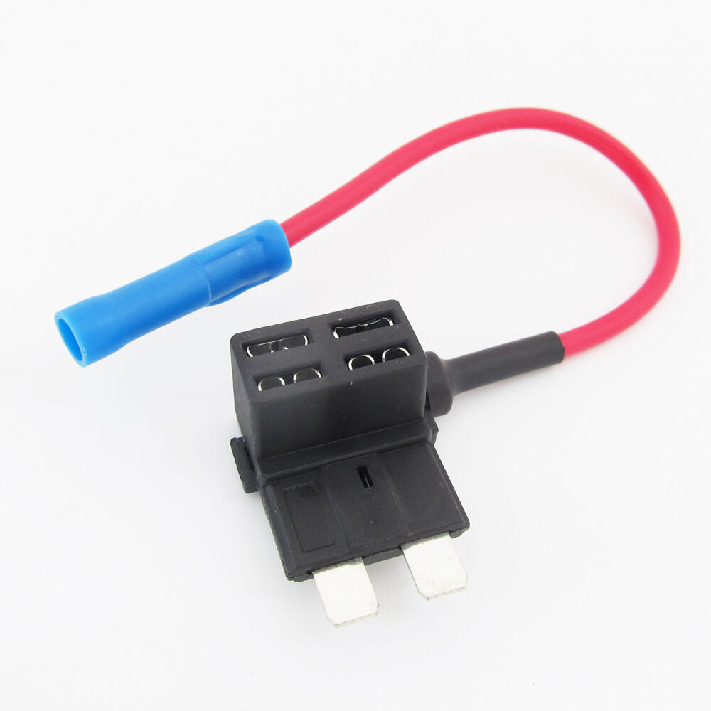 10pcs M Size Add-A-Circuit Low Profile Blade Style Car Fuse Tap Holder 16AWG 1A