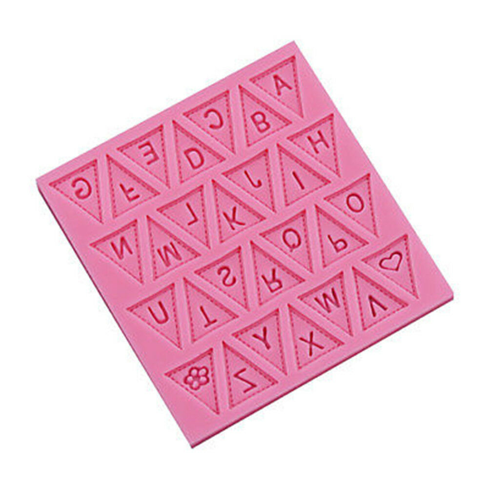 Cooking Flag Shape 26 Letters Silicone Mold Chocolate Cake Tool.l8