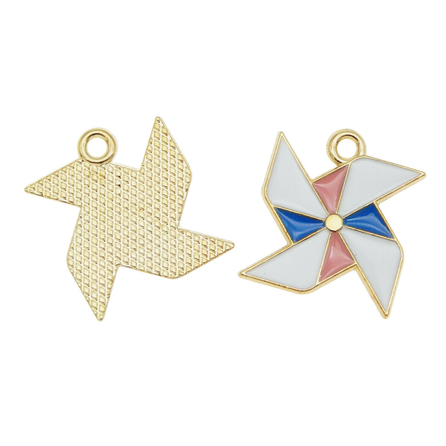 20 pcs Metal Alloy Pinwheel Enamel Charm Pendant Windmill Jewelry Craft 17*15mm