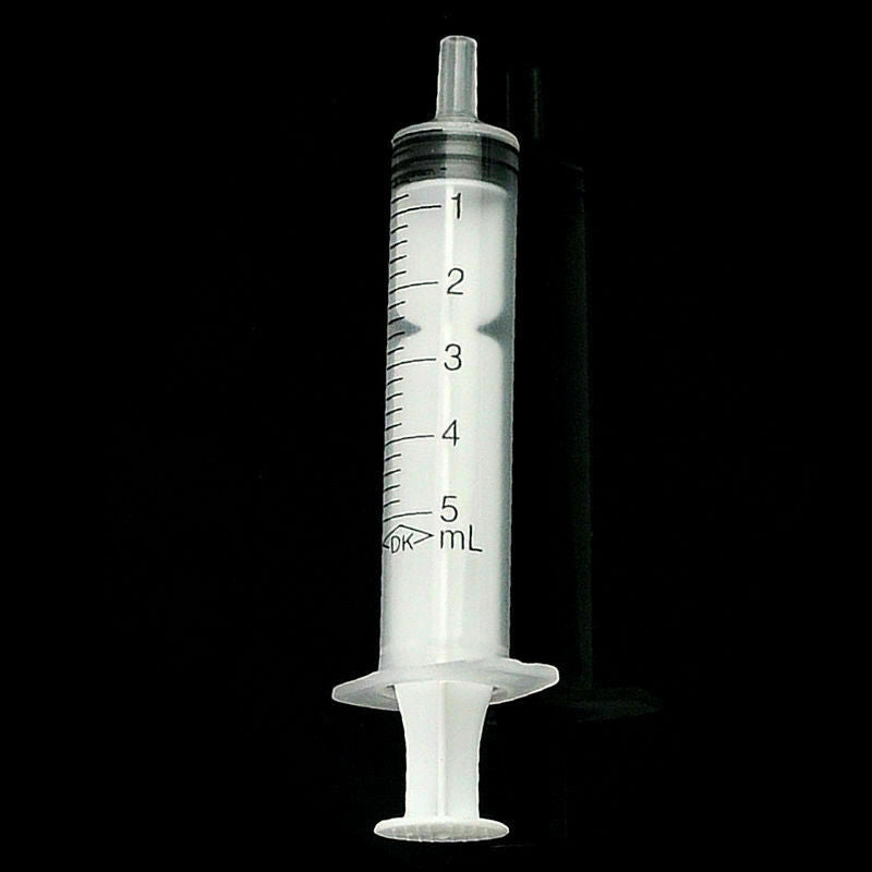 5pc Medium 5mL Plastic Hydroponics Analyze Disposable Measuring Nutrient Syring