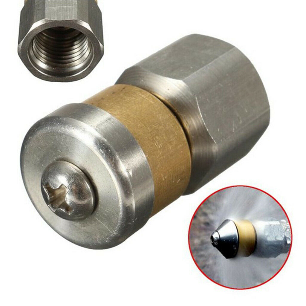 1/4" Stainless Steel Pressure Washer Jetter Nozzle Female Pipe Drain Washing
