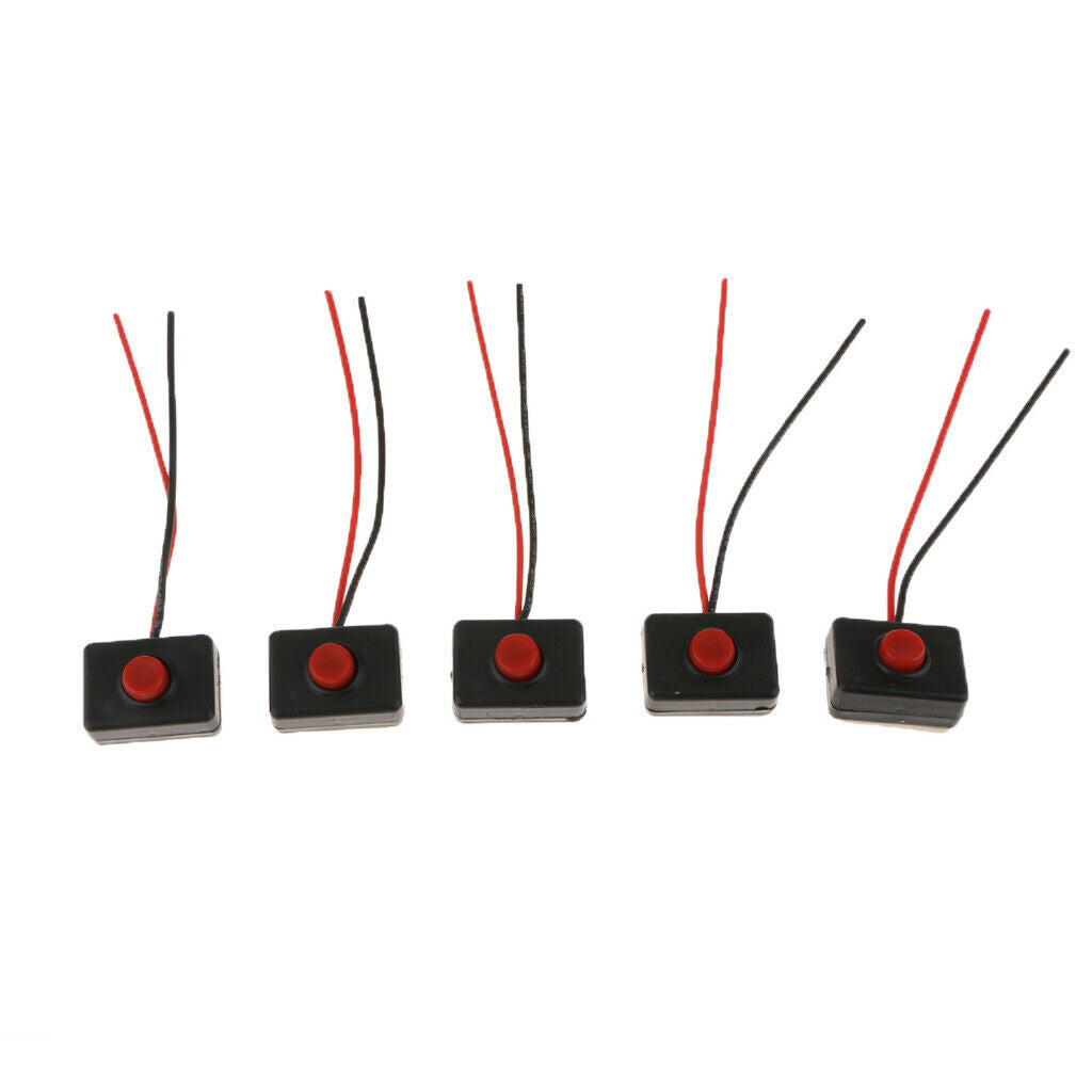 5 Pieces Car Truck ATV Bus Motorcycle Horn SPST Momentary Wired Push Button