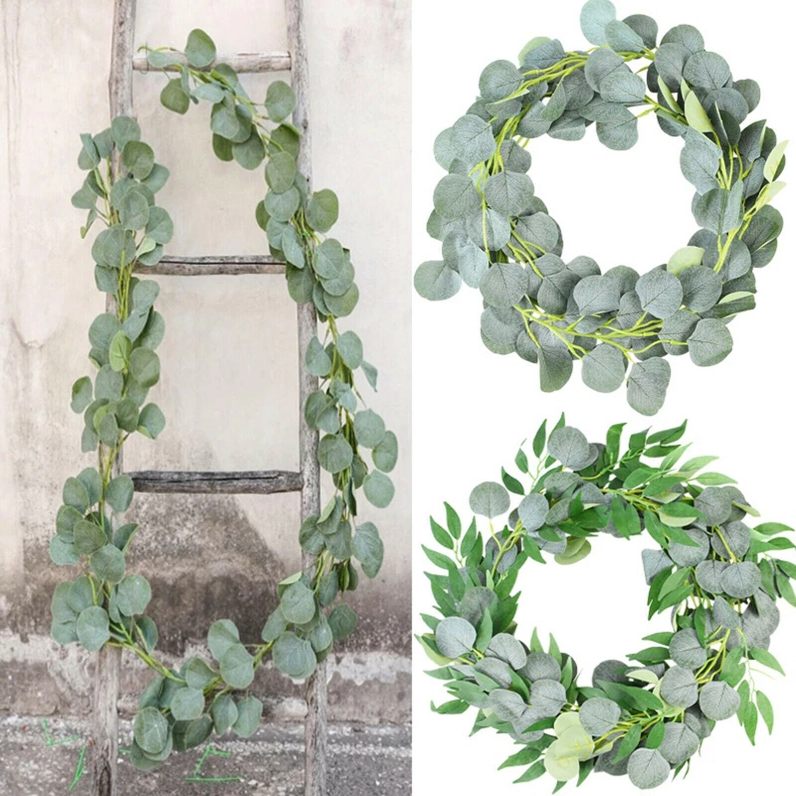 Faux Eucalyptus Garland Silk Vines Foliage Spring Party Wall Doorway Decors