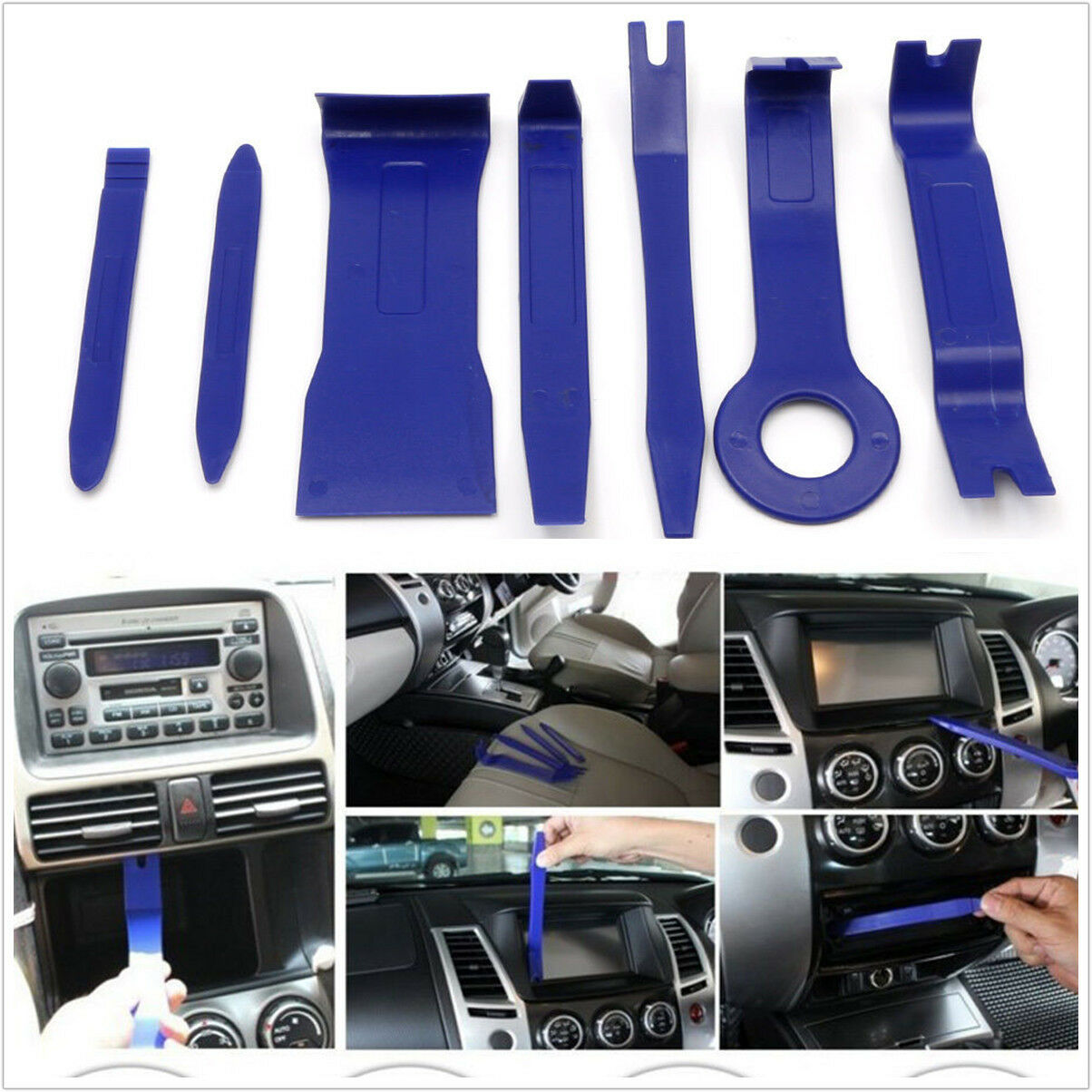 Practical 7 Pcs blue Automobile Audio Player Dismantle Installation System Tool