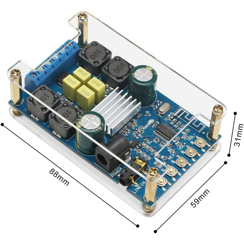 BlueTooth Amplifier Board,Digital Amplifier Audio Amp Board 2 Channel 50W+50K7S4