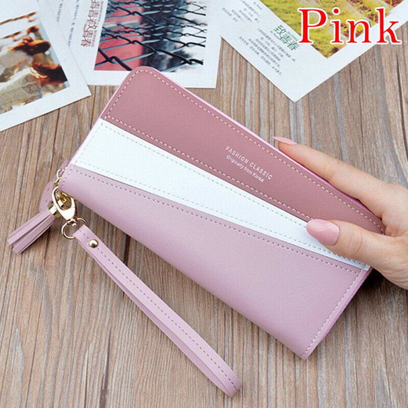 Women Ladies PU Wallet Long Zip Purse Card Phone Holder Case Clutch Handbag