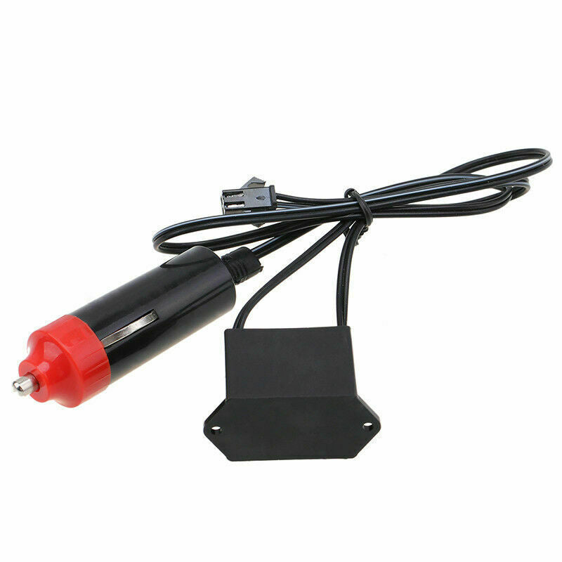 12V 1-5M EL Wire Cable Neon Glow Strip Light Cigarette Driver Power Inverter