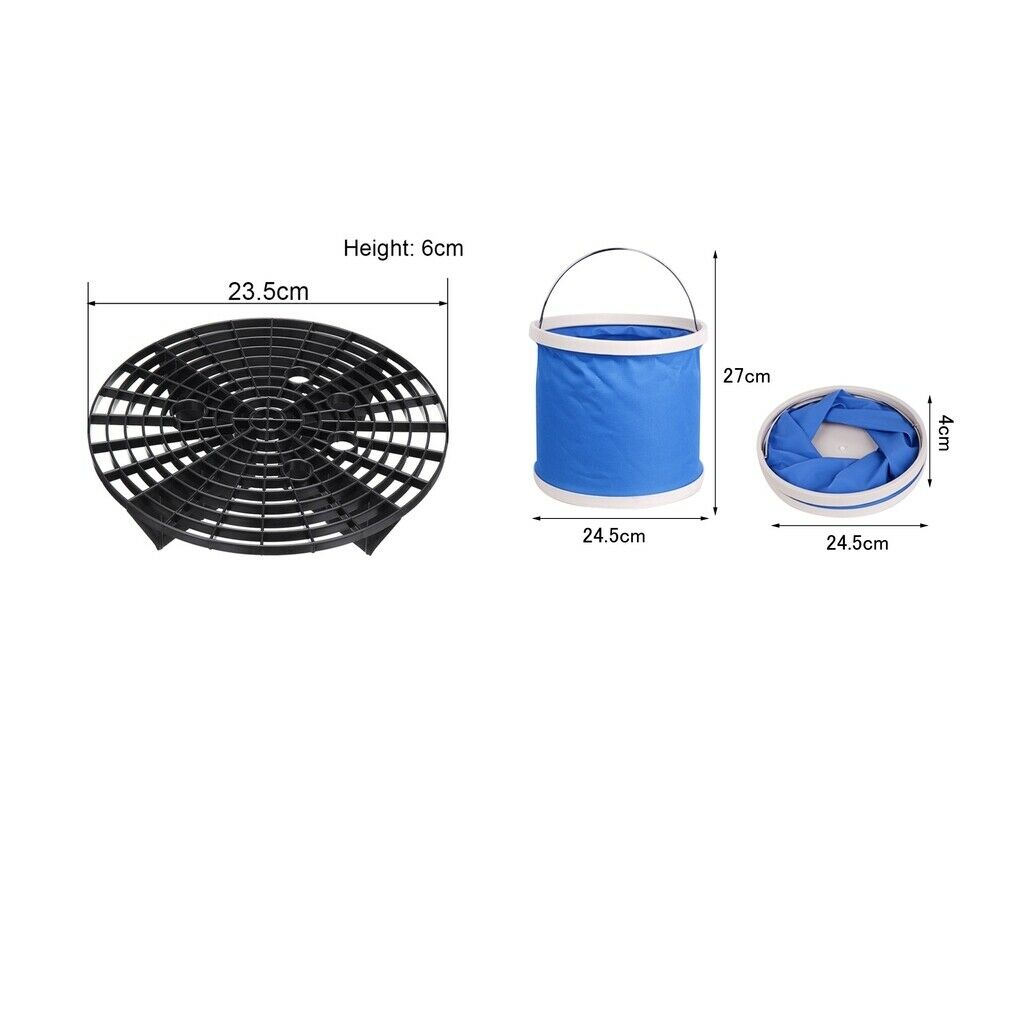 11L Folding Portable Storage Water Bucket Filter Anti Scratch Tool