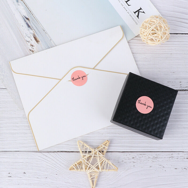 500pcs Thank You Stickers 1inch Pink Stickers for Labels Festival Suppli.l8