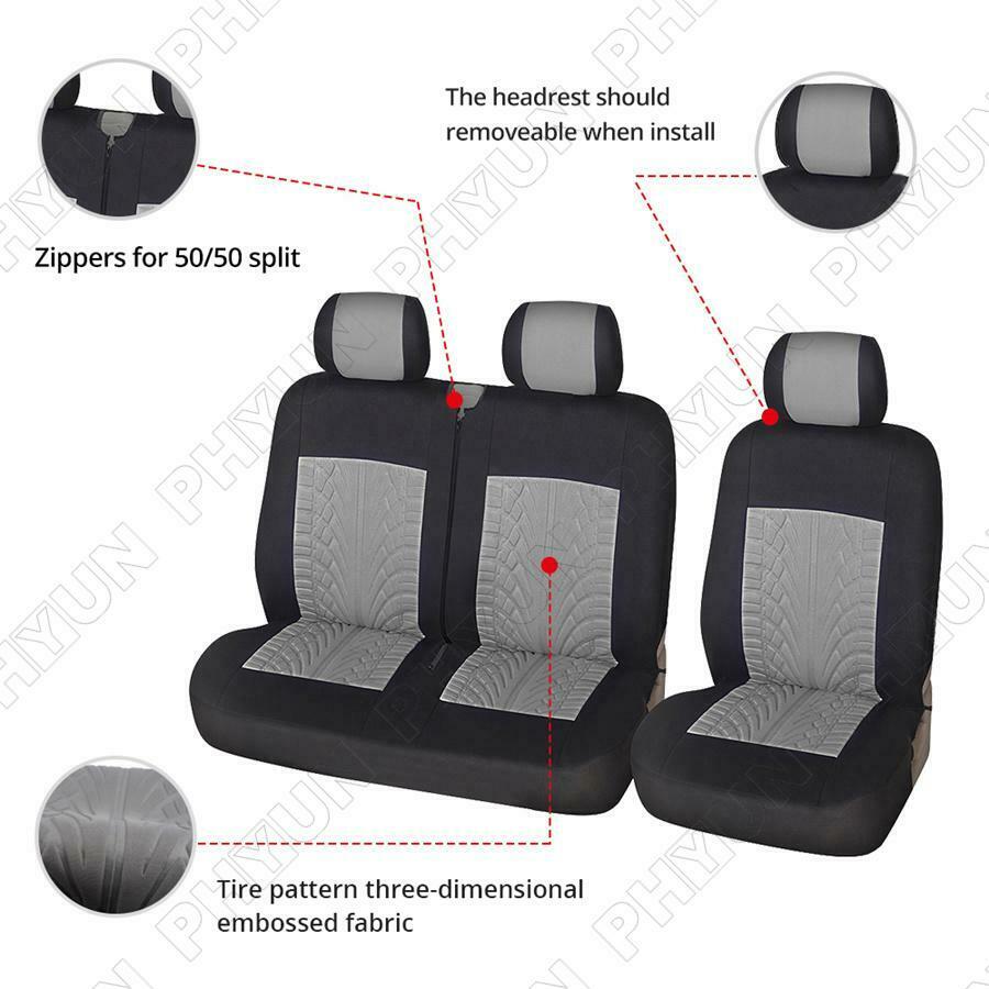 Grey Black Truck Seat Covers Front Covers Protector For Ford Transit Custom Van
