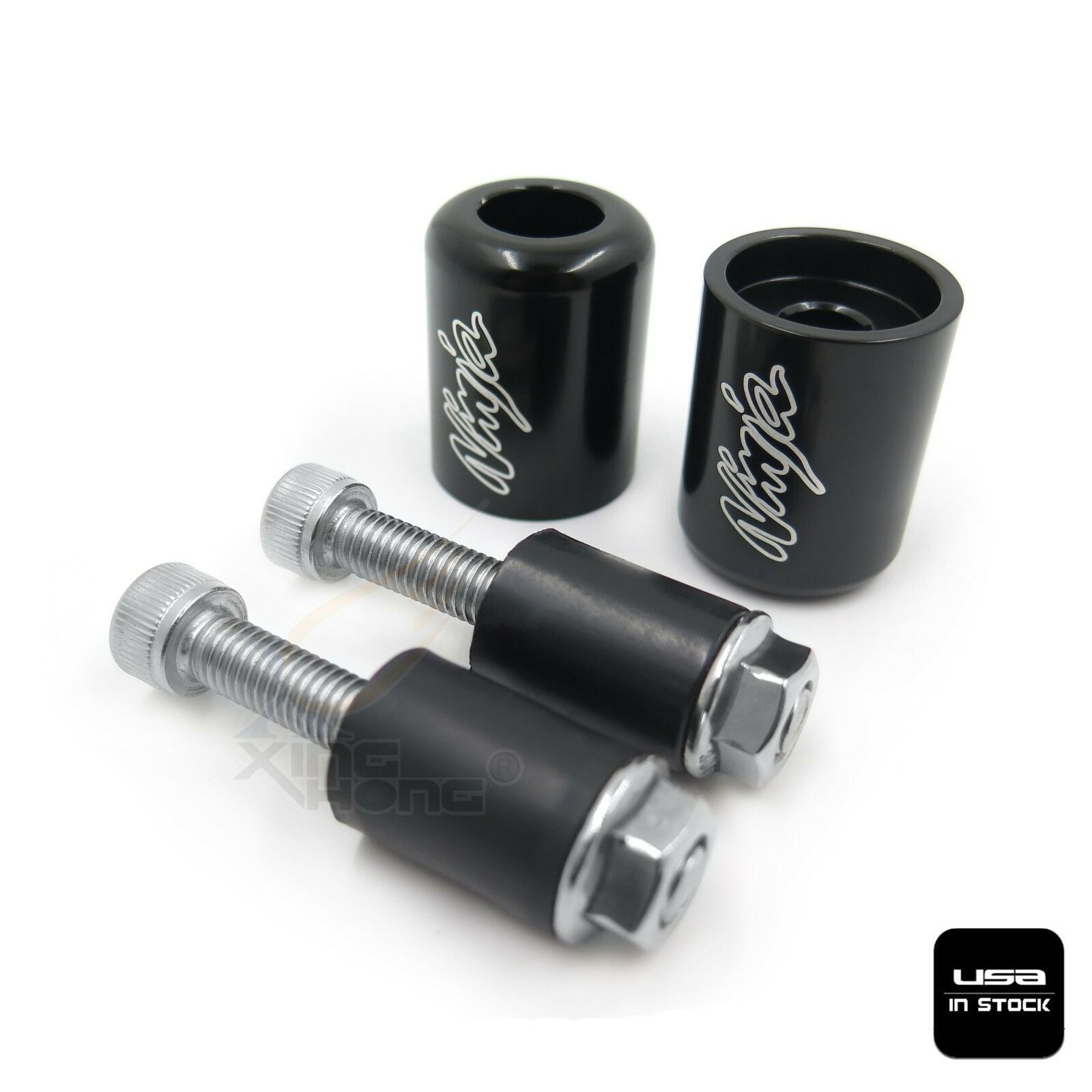Bar Ends Black Rubber For Kawasaki ZRX1100 99-00 ZRX1200 01-05 ZZR1200 02-03