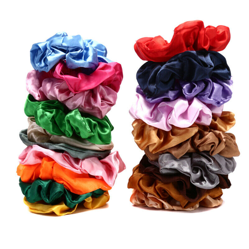 40 Pcs Hair Silk Scrunchies Satin Elastic Hair Bands Hair Ties Ropes Hair _A FG