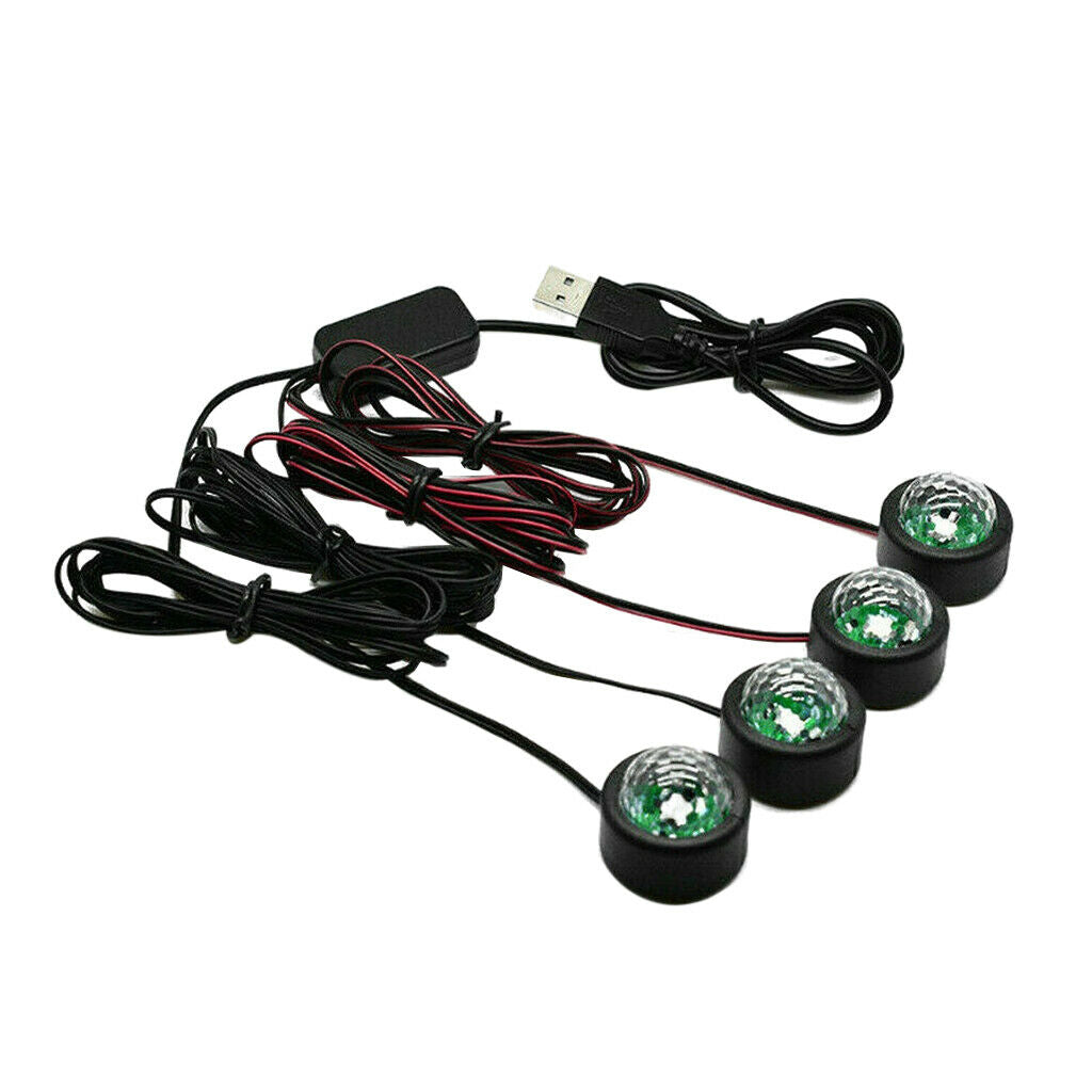 USB Auto Car LED Lamp Light Interior Footwell Seat Ambient Decor Neon Lamp
