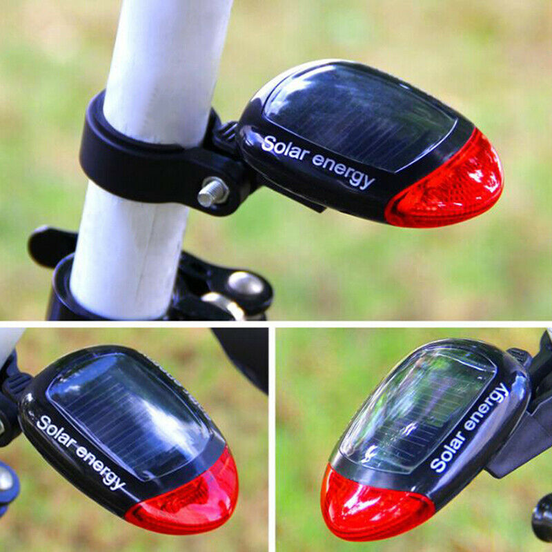 1Pc Solar Power LED Bicycle Night Cycling Safety Warning Lamp Bike AccessoriBDA