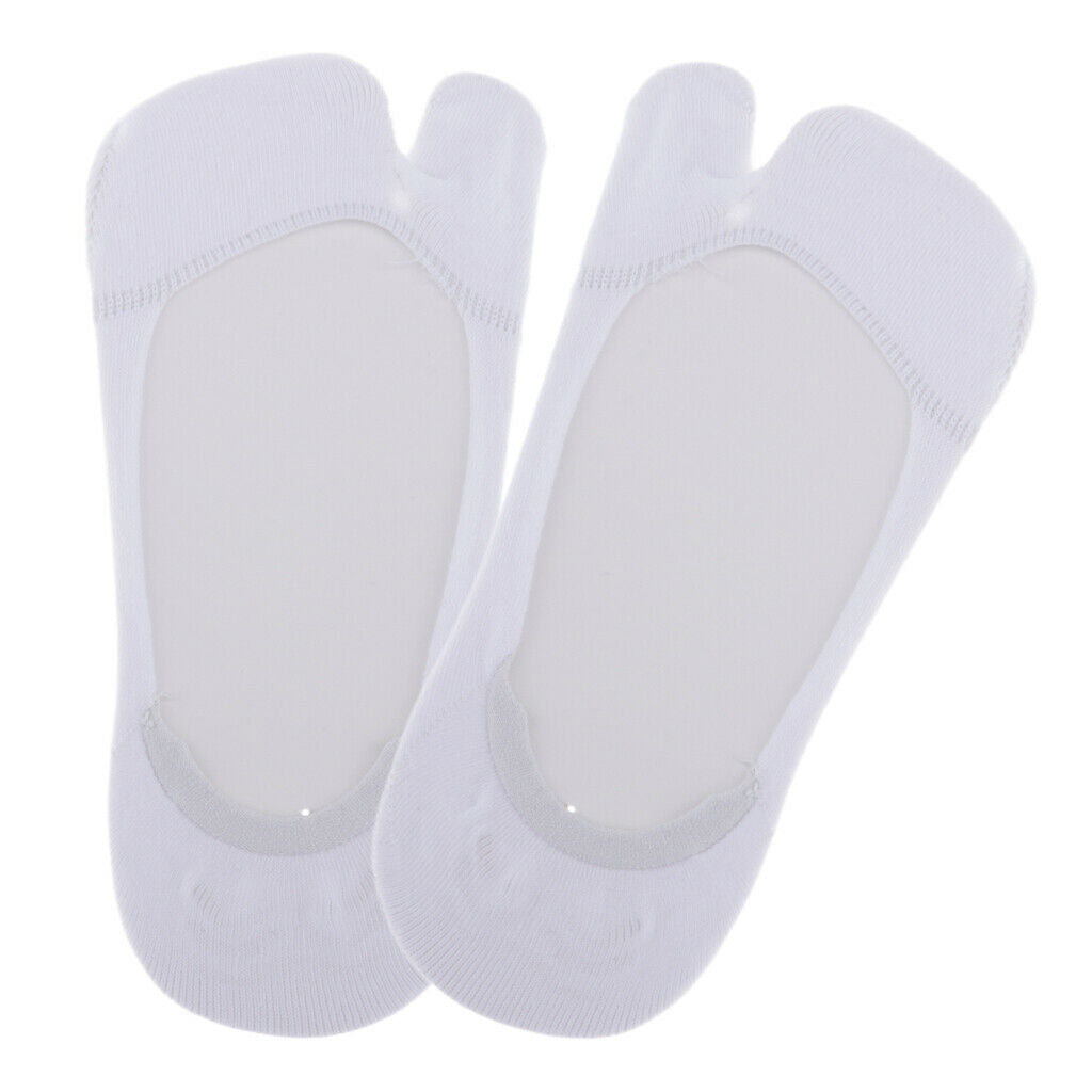Women's Cotton Toe Socks Fashion Invisible Low Cut Tabi Socks for  Flop - White