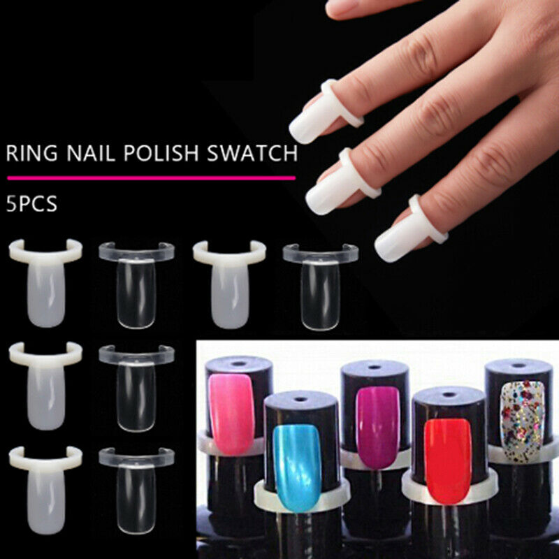 50x nail t ring color cd display bod plastic nail t practice ringSet^.l8