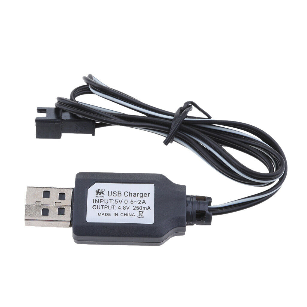 2Pcs 4.8V USB to SM Battery Cable Converter for RC Car Drone Robot Toys