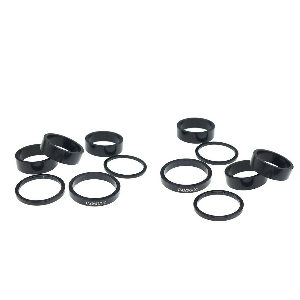 12 Pieces Aluminium Alloy Headset Spacers Road 1-1/8" Washers Front Fork