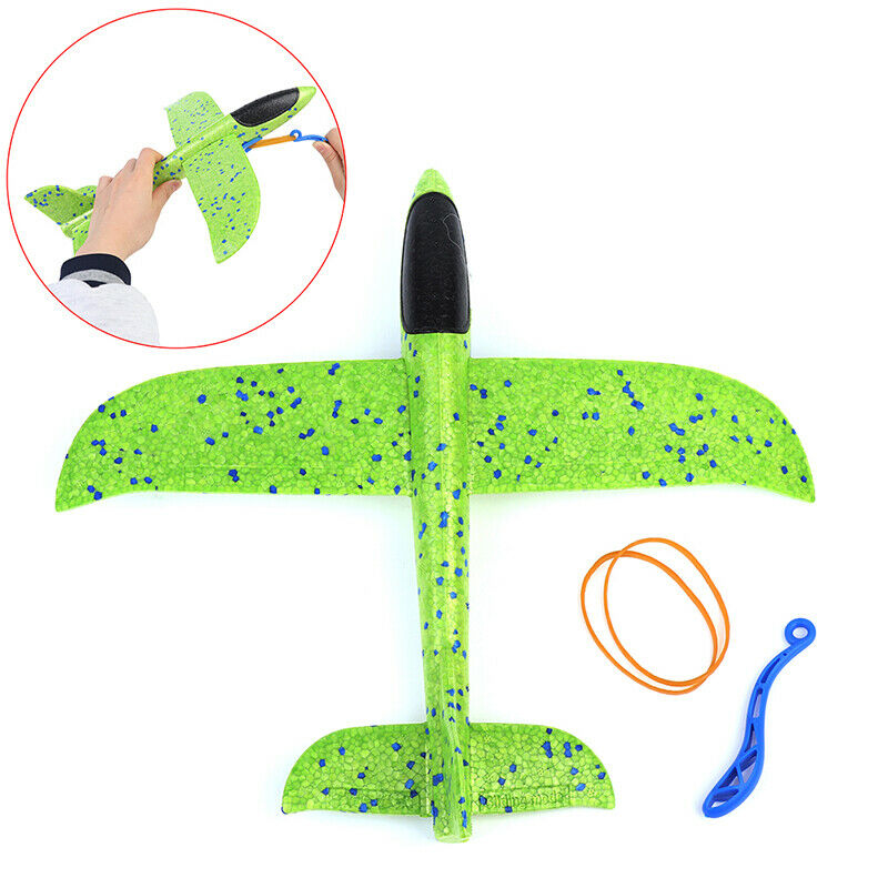 Foam Hand Throw Airplane Rubber Band Ejection Outdoor Launch Glider Pla.l8