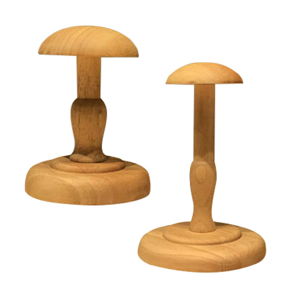 1Pcs Solid Wood Hat Holder Stand Display Rack Brown S, M