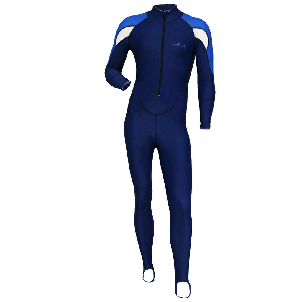 Scuba Diving Snorkeling Surfing Suit Zip Full Wetsuit S White for Men