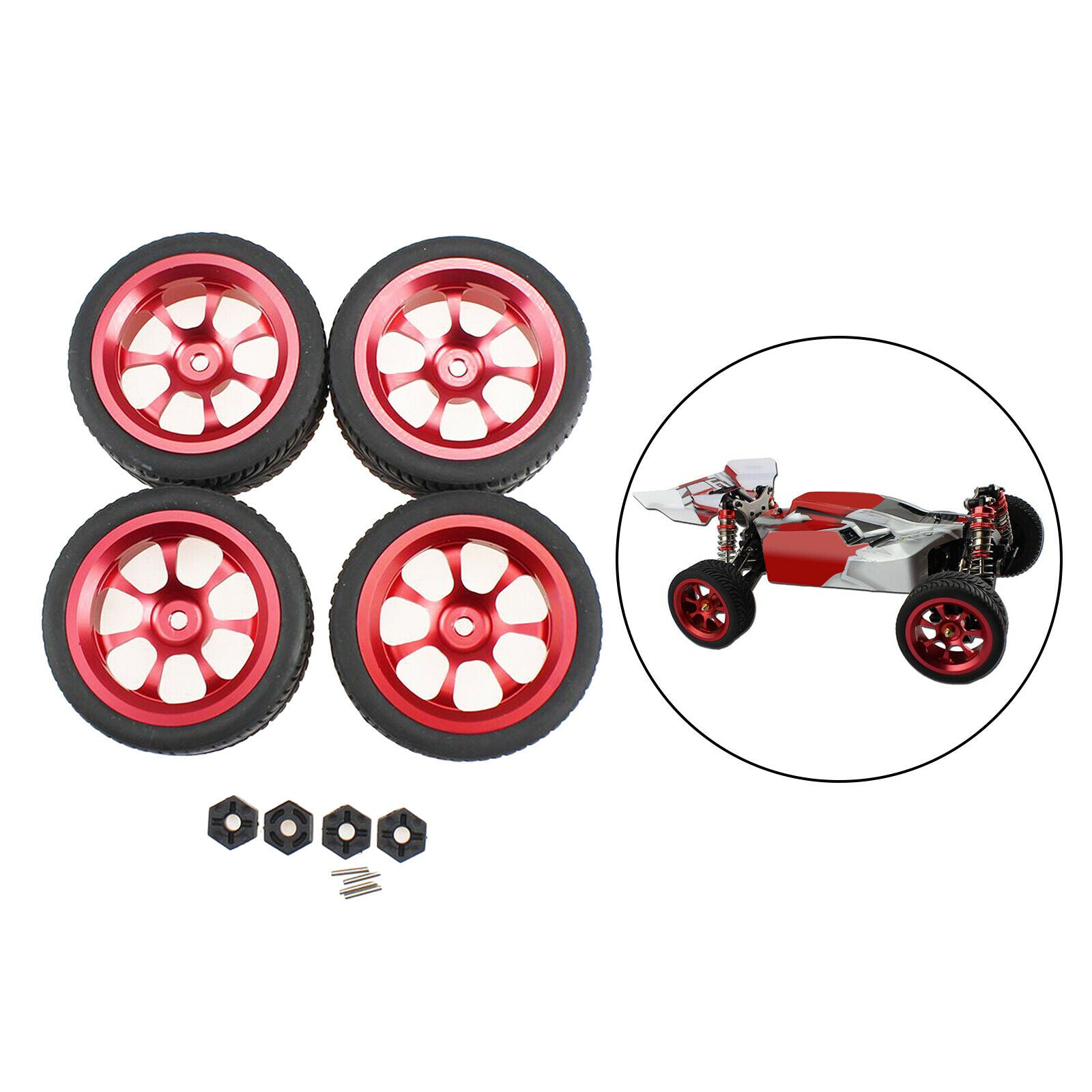 RC Metal Wheel Rims + Tire for WLTOYS 144001 124018 124019 RC On-Road Car