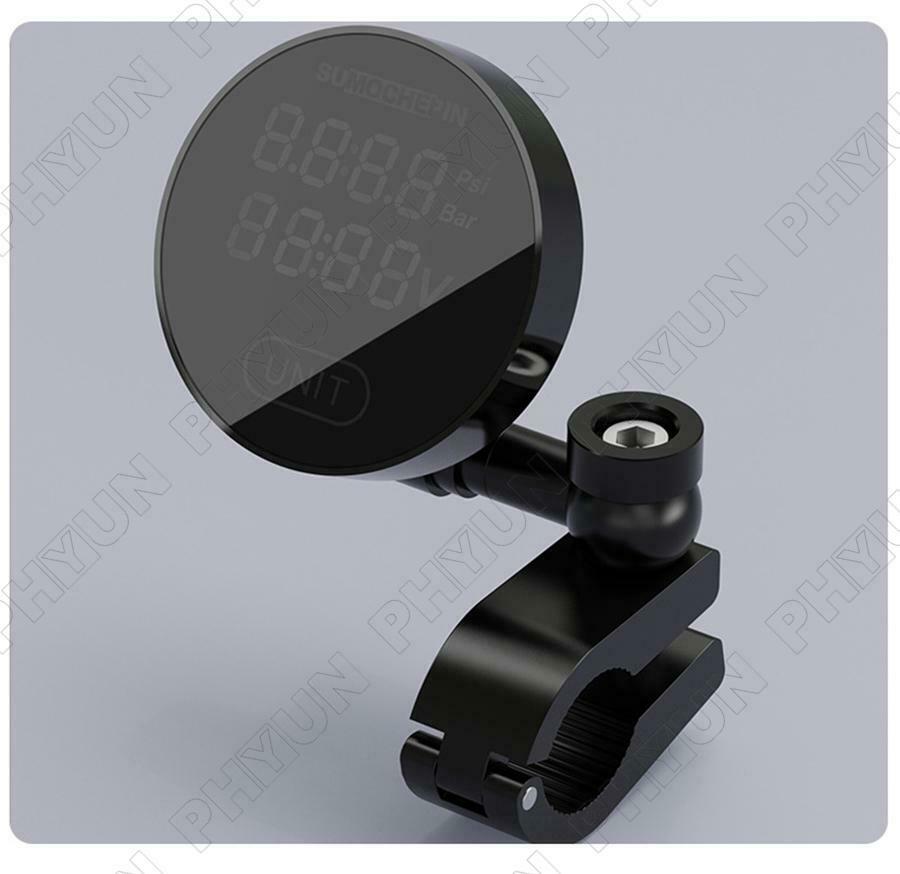 Motorcycle Tire Pressure Temperature Monitoring Alarm System TPMS w/ Sensors